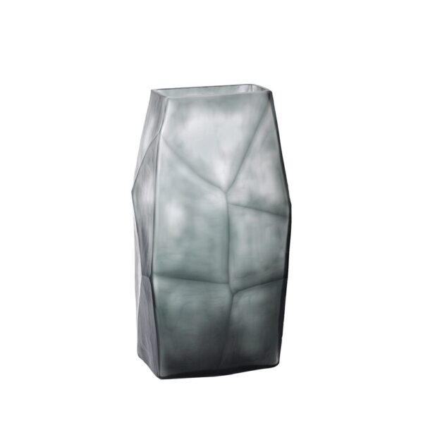 ROCHE GREY ΒΑΖΟ 17x13x31cm ΓΥΑΛΙ ΓΚΡΙ 020144 - Image 8