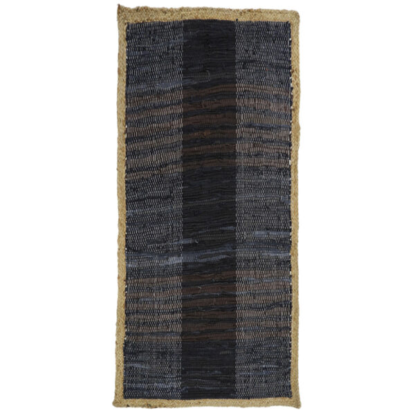 DARK ΧΑΛΙ ΔΙΑΔΡΟΜΟΥ 70x150cm ΔΕΡΜΑ ΜΑΥΡΟ ΜΠΕΖ ΓΙΟΥΤΑ 020526 - Image 4