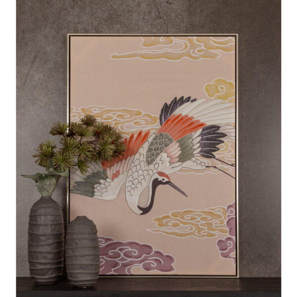 CRANES IN COLOR ΠΙΝΑΚΑΣ ΔΙΑΚΟΣΜΗΣΗΣ 70x100x5cm ΚΑΜΒΑΣ ΠΟΛΥΧΡΩΜΟ ΞΥΛΟ 020679 - Image 4