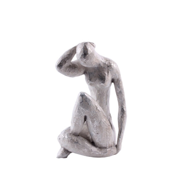 POZA 2 ΔΙΑΚΟΣΜΗΤΙΚΗ ΦΙΓΟΥΡΑ 14x10x21cm POLYRESIN ΑΣΗΜΙ 020708 - Image 4