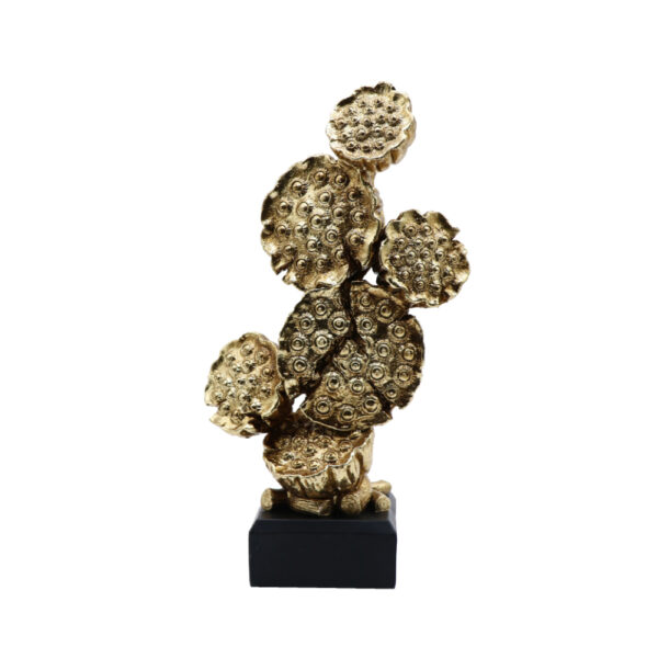 ONIOPORA ΔΙΑΚΟΣΜΗΤΙΚΟ ΚΑΚΤΟΣ 17x10x31cm POLYRESIN ΧΡΥΣΟ ΜΑΥΡΟ 020784 - Image 2