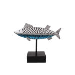 SERRANUS ΔΙΑΚΟΣΜΗΤΙΚΟ ΨΑΡΙ 26x8x21cm POLYRESIN ΛΕΥΚΟ ΜΑΥΡΟ ΓΑΛΑΖΙΟ 020851 - Image 2
