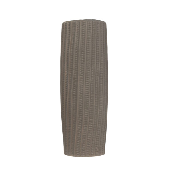 RIGE ΒΑΖΟ 12x12x36cm ΚΕΡΑΜΙΚΟ ΓΚΡΙ ΜΑΤ 020918 - Image 4