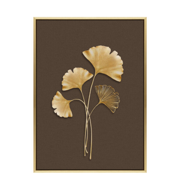 CHENGO BROWN ΠΙΝΑΚΑΣ ΔΙΑΚΟΣΜΗΣΗΣ 32x42x4cm ΚΑΜΒΑΣ ΚΑΦΕ ΜΠΕΖ ΞΥΛΟ ΧΡΥΣΟ 021082 - Image 2