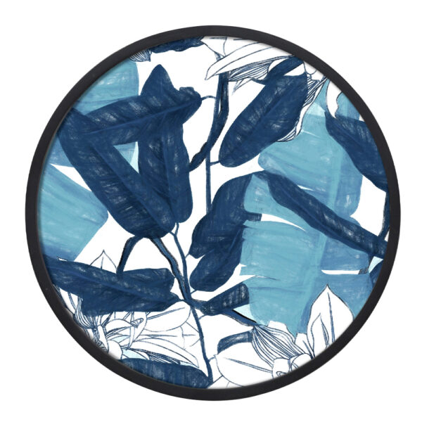 BLU ROUND ΠΙΝΑΚΑΣ ΔΙΑΚΟΣΜΗΣΗΣ 60x60x4cm ΚΑΜΒΑΣ ΜΠΛΕ ΛΕΥΚΟ ΞΥΛΟ ΜΑΥΡΟ 021106 - Image 2