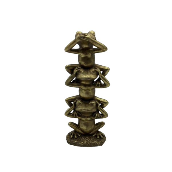 FROGGIES ΔΙΑΚΟΣΜΗΤΙΚΟ ΒΑΤΡΑΧΟΣ 10x6x22cm POLYRESIN ΧΡΥΣΟ 021863 - Image 2