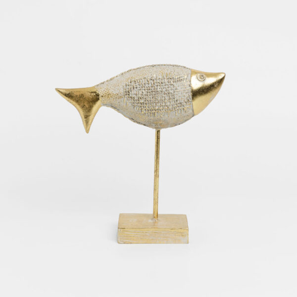 SAKANA ΔΙΑΚΟΣΜΗΤΙΚΟ ΨΑΡΙ 22x6x22cm POLYRESIN ΧΡΥΣΟ 021871 - Image 4