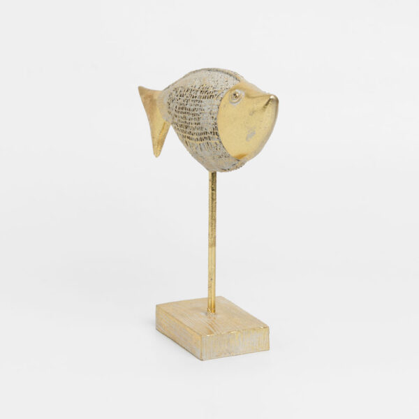 SAKANA ΔΙΑΚΟΣΜΗΤΙΚΟ ΨΑΡΙ 22x6x22cm POLYRESIN ΧΡΥΣΟ 021871 - Image 5