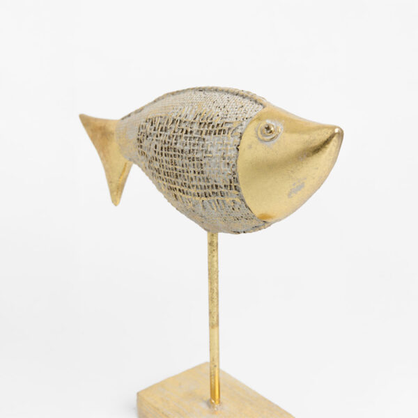 SAKANA ΔΙΑΚΟΣΜΗΤΙΚΟ ΨΑΡΙ 22x6x22cm POLYRESIN ΧΡΥΣΟ 021871 - Image 6