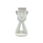 ROMANCE 1 ΒΑΖΟ ΦΙΓΟΥΡΑ 13x9x26cm POLYRESIN ΑΣΠΡΟ 021874 - Image 3