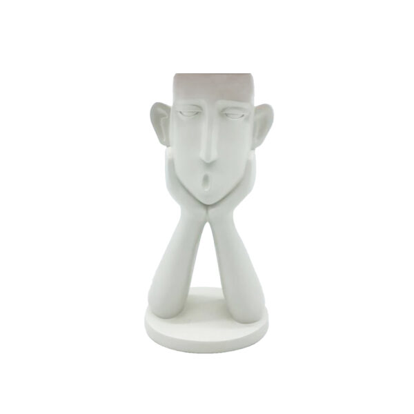 ROMANCE 1 ΒΑΖΟ ΦΙΓΟΥΡΑ 13x9x26cm POLYRESIN ΑΣΠΡΟ 021874 - Image 3
