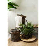 DAMAN ΚΑΛΑΘΙ ΜΕ ΚΑΠΑΚΙ SET 2ΤΜΧ 44x44x45cm SEAGRASS ΦΥΣΙΚΟ ΜΑΥΡΟ 021996 - Image 4
