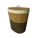 NIKKI ΚΑΛΑΘΙ ΜΕ ΚΑΠΑΚΙ 50x50x50cm SEAGRASS ΦΥΣΙΚΟ ΜΑΥΡΟ HOGLA ROPE ΛΕΥΚΟ 021999 - Image 2