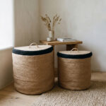 GOLU ΚΑΛΑΘΙ ΜΕ ΚΑΠΑΚΙ SET 2ΤΜΧ 40x40x40cm SEAGRASS ΦΥΣΙΚΟ ΜΑΥΡΟ 022008 - Image 6
