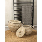 ARELI ΚΑΛΑΘΙ ΜΕ ΚΑΠΑΚΙ SET 2ΤΜΧ 45x45x30cm KANSGRASS ΦΥΣΙΚΟ PVC 022025 - Image 4