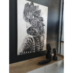 BLACK MAJOR ΠΙΝΑΚΑΣ ΔΙΑΚΟΣΜΗΣΗΣ 80x120x4cm ΚΑΜΒΑΣ ΛΕΥΚΟ ΜΑΥΡΟ ΞΥΛΟ 022077 - Image 4