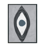 OEIL ΠΙΝΑΚΑΣ ΔΙΑΚΟΣΜΗΣΗΣ 60x90x5cm ΚΑΜΒΑΣ ΓΚΡΙ ΜΑΥΡΟ ΞΥΛΟ ΜΑΥΡΟ 022084 - Image 2