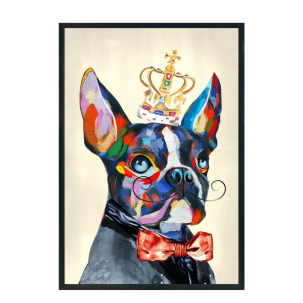 KING DOG ΠΙΝΑΚΑΣ ΔΙΑΚΟΣΜΗΣΗΣ 60x90x5cm ΚΑΜΒΑΣ ΠΟΛΥΧΡΩΜΟ ΞΥΛΟ ΜΑΥΡΟ 022085 - Image 2