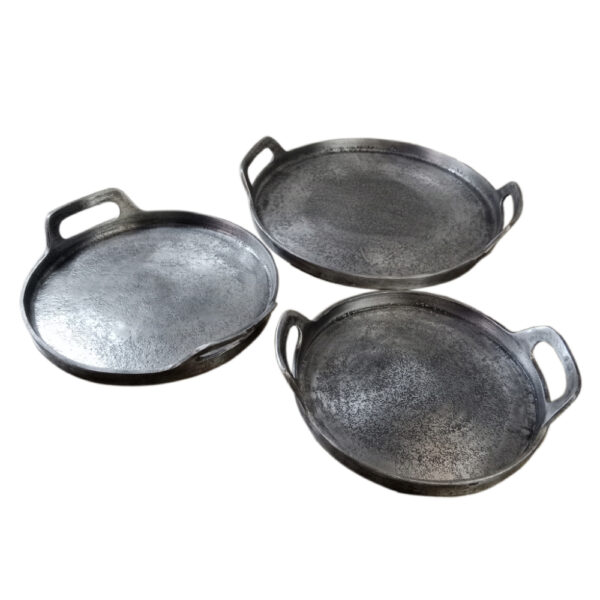 BATU ΔΙΣΚΟΣ SET 3ΤΜΧ 35x35x5cm ΑΛΟΥΜΙΝΙΟ ΑΣΗΜΙ ΑΝΤΙΚΕ 022186 - Image 2