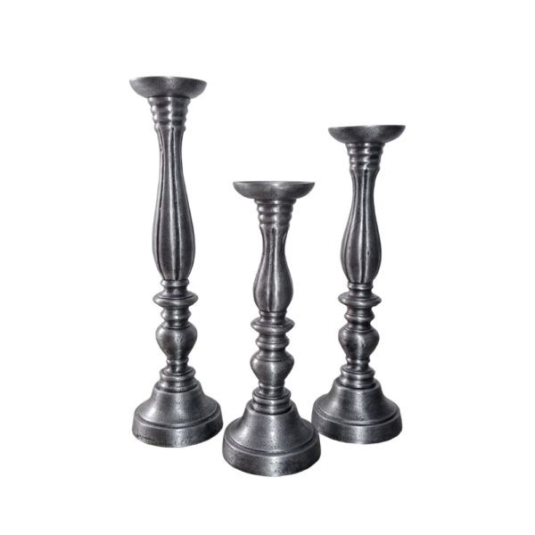 LUSAR ΚΗΡΟΠΗΓΙΟ SET 3ΤΜΧ 11x11x40cm ΑΛΟΥΜΙΝΙΟ ΑΣΗΜΙ ΑΝΤΙΚΕ 022222 - Image 4