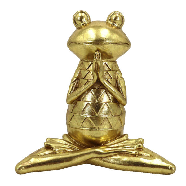 YOGA FROGIE ΔΙΑΚΟΣΜΗΤΙΚΟ ΒΑΤΡΑΧΟΣ 18x11x19cm POLYRESIN ΧΡΥΣΟ 022302 - Image 3