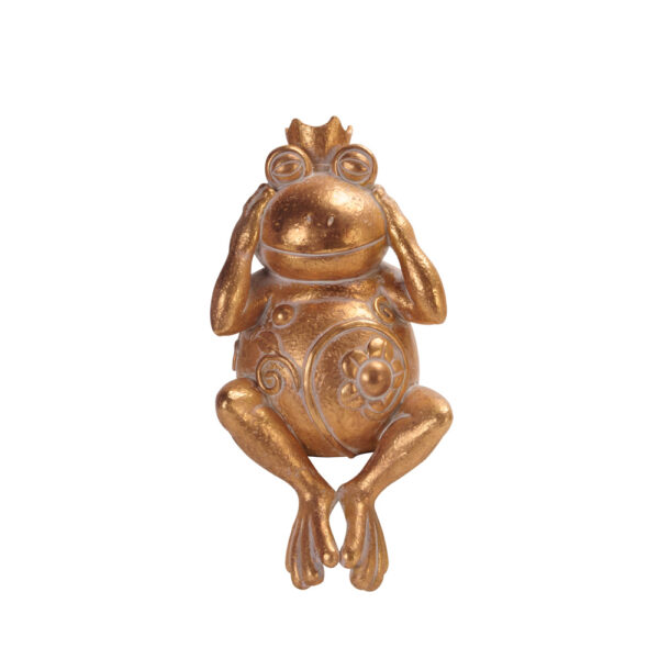 GRENOUILLE ΔΙΑΚΟΣΜΗΤΙΚΟ ΒΑΤΡΑΧΟΣ 11x10x23cm POLYRESIN ΧΡΥΣΟ 022496 - Image 5