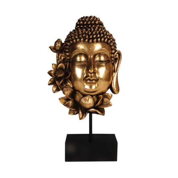 LOTUS BUDDHA ΔΙΑΚΟΣΜΗΤΙΚΟ ΒΟΥΔΑΣ 19x9x35cm POLYRESIN ΧΡΥΣΟ ΜΑΥΡΟ 022507 - Image 5