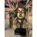 LOTUS BUDDHA ΔΙΑΚΟΣΜΗΤΙΚΟ ΒΟΥΔΑΣ 19x9x35cm POLYRESIN ΧΡΥΣΟ ΜΑΥΡΟ 022507 - Image 6
