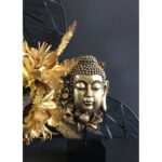 LOTUS BUDDHA ΔΙΑΚΟΣΜΗΤΙΚΟ ΒΟΥΔΑΣ 19x9x35cm POLYRESIN ΧΡΥΣΟ ΜΑΥΡΟ 022507 - Image 7