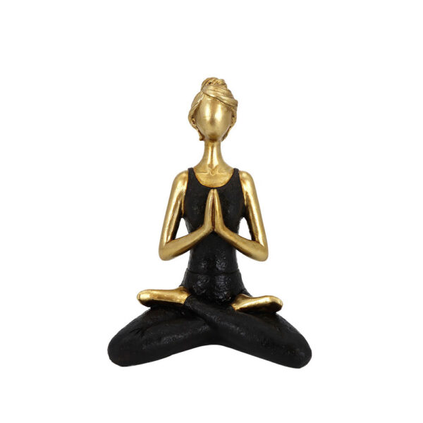 VASANTA ΔΙΑΚΟΣΜΗΤΙΚΗ ΦΙΓΟΥΡΑ 14x9x19cm POLYRESIN ΧΡΥΣΟ ΜΑΥΡΟ 022719 - Image 4