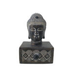 BADBA DARK ΔΙΑΚΟΣΜΗΤΙΚΟ ΒΟΥΔΑΣ 10x9x16cm POLYRESIN ΜΑΥΡΟ ΚΑΦΕ ΛΕΥΚΟ 022742 - Image 2
