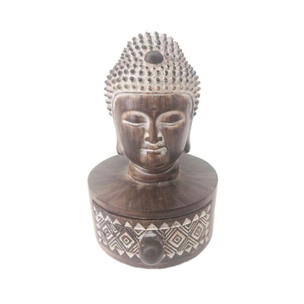 BADBA ΔΙΑΚΟΣΜΗΤΙΚΟ ΒΟΥΔΑΣ 10x11x15cm POLYRESIN ΚΑΦΕ ΛΕΥΚΟ 022743 - Image 4