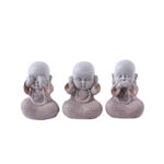 BULU ΔΙΑΚΟΣΜΗΤΙΚΟ ΒΟΥΔΑΣ SET 3ΤΜΧ 10x8x13cm POLYRESIN TERRACOTTA ΓΚΡΙ 022790 - Image 3