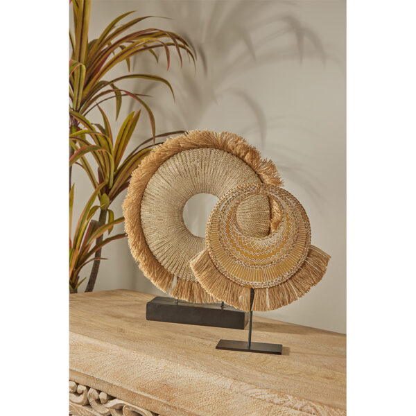 FAN ΔΙΑΚΟΣΜΗΤΙΚΟ TOTEM 26x7x30cm POLYRESIN ΦΥΣΙΚΟ ΛΕΥΚΟ ΜΑΥΡΟ 022805 - Image 4