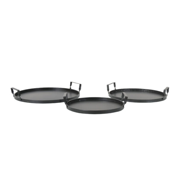 CART ΔΙΣΚΟΣ SET 3ΤΜΧ 37x35x6cm ΜΕΤΑΛΛΟ ΜΑΥΡΟ 023409 - Image 2
