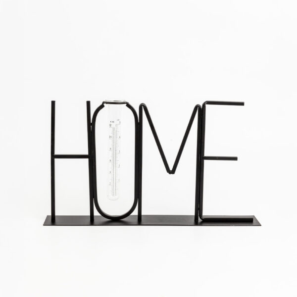 HOME ΔΙΑΚΟΣΜΗΤΙΚΗ ΕΠΙΓΡΑΦΗ 38x5x22cm ΜΕΤΑΛΛΟ ΜΑΥΡΟ ΓΥΑΛΙ 023418 - Image 4