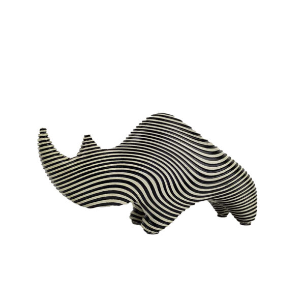 CHARLES ΔΙΑΚΟΣΜΗΤΙΚΟ ΡΙΝΟΚΕΡΟΣ 24x7x13cm POLYRESIN ΛΕΥΚΟ ΜΑΥΡΟ 023481 - Image 2