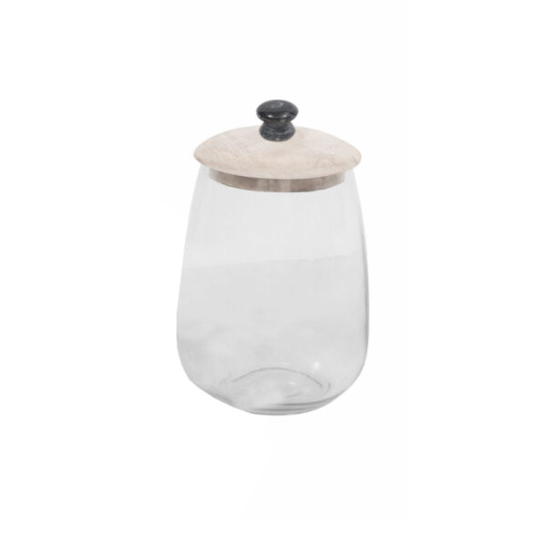 ACTIA ΔΟΧΕΙΟ ΑΠΟΘΗΚΕΥΣΗΣ ΜΕ ΚΑΠΑΚΙ 14x14x20cm ΓΥΑΛΙ WHITE WASHED ΞΥΛΟ 023726 - Image 3