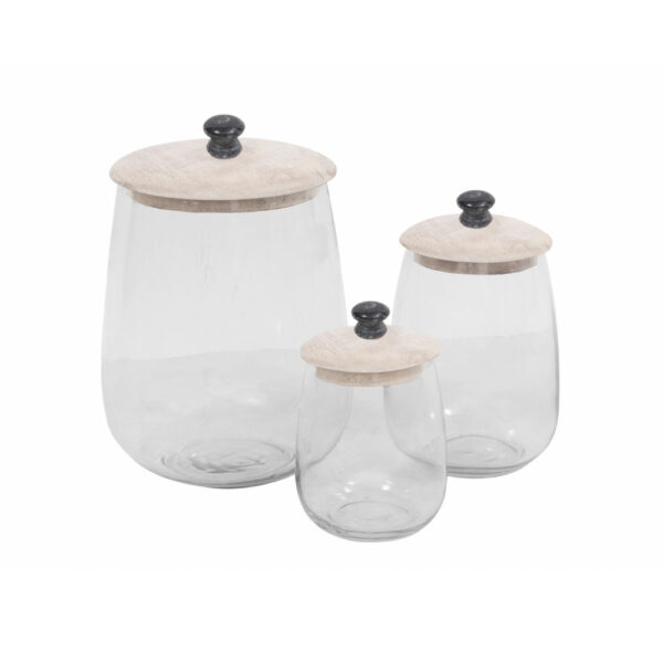 ACTIA ΔΟΧΕΙΟ ΑΠΟΘΗΚΕΥΣΗΣ ΜΕ ΚΑΠΑΚΙ 14x14x20cm ΓΥΑΛΙ WHITE WASHED ΞΥΛΟ 023726 - Image 4