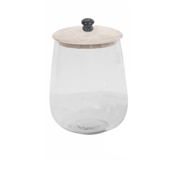 ACTIA ΔΟΧΕΙΟ ΑΠΟΘΗΚΕΥΣΗΣ ΜΕ ΚΑΠΑΚΙ 18x18x26cm ΓΥΑΛΙ WHITE WASHED ΞΥΛΟ 023727 - Image 3