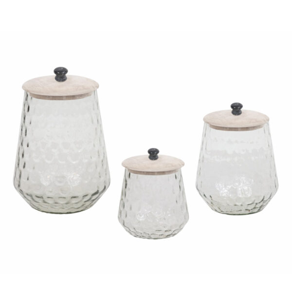 SCHERA ΔΟΧΕΙΟ ΑΠΟΘΗΚΕΥΣΗΣ ΜΕ ΚΑΠΑΚΙ 14x14x20cm ΓΥΑΛΙ WHITE WASHED ΞΥΛΟ 023729 - Image 4