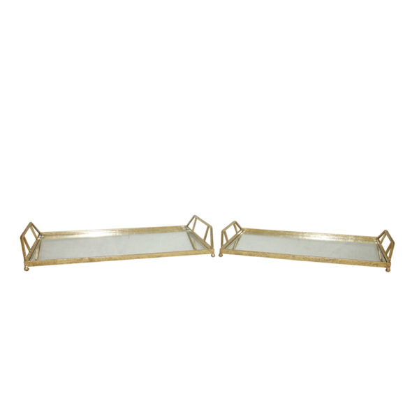 RAY ΔΙΣΚΟΣ ΜΕ ΛΑΒΕΣ SET 2ΤΜΧ 53x30x8cm ΜΕΤΑΛΛΟ ΧΡΥΣΟ ΚΑΘΡΕΠΤΗΣ 024136 - Image 3
