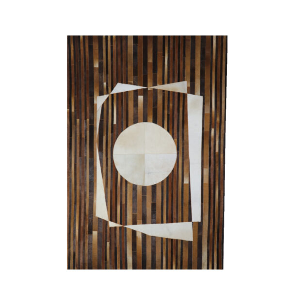 CENTER ΧΑΛΙ ΣΑΛΟΝΙΟΥ 160x240cm ΔΕΡΜΑ ΚΑΦΕ ΜΑΥΡΟ ΜΑΛΛΙΝΟ ΜΠΕΖ 024838 - Image 2