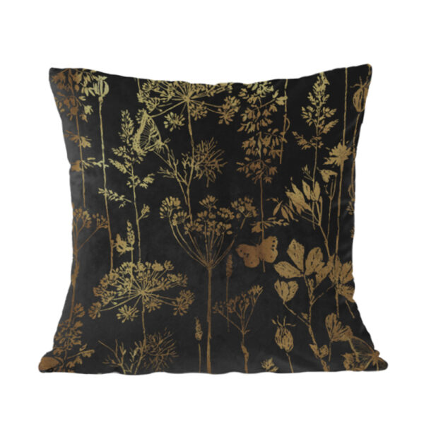 BLOSSOM ΔΙΑΚΟΣΜΗΤΙΚΟ ΜΑΞΙΛΑΡΙ 45x45cm ΒΕΛΟΥΔΟ ΜΑΥΡΟ ΧΡΥΣΟ 025330 - Image 3