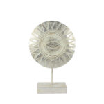 NIGERIA ΔΙΑΚΟΣΜΗΤΙΚΟ TOTEM 26x8x40cm POLYRESIN ΑΣΗΜΙ ΛΕΥΚΟ ΑΝΤΙΚΕ 025585 - Image 3