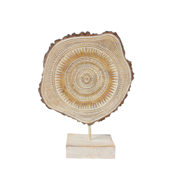 NUBIA ΔΙΑΚΟΣΜΗΤΙΚΟ TOTEM 24x9x32cm POLYRESIN ΜΠΕΖ ΚΑΦΕ 025587 - Image 3