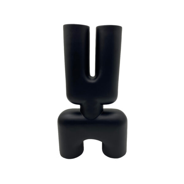 MORP ΒΑΖΟ 19x7x32cm POLYRESIN ΜΑΥΡΟ 026101 - Image 2