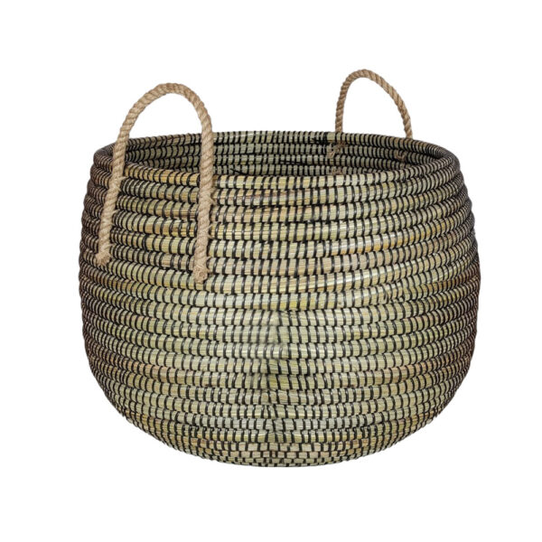 KENYA L ΚΑΛΑΘΙ ΑΠΟΘΗΚΕΥΣΗΣ 43x43x36cm KANSGRASS ΦΥΣΙΚΟ ΜΑΥΡΟ PVC 027436 - Image 2