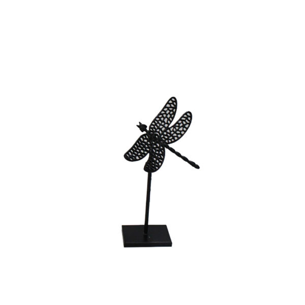 LIBELLULA ΔΙΑΚΟΣΜΗΤΙΚΟ ΛΙΒΕΛΛΟΥΛΑ 21x18x34cm ΑΛΟΥΜΙΝΙΟ ΜΑΥΡΟ ΜΕΤΑΛΛΟ 027964 - Image 3