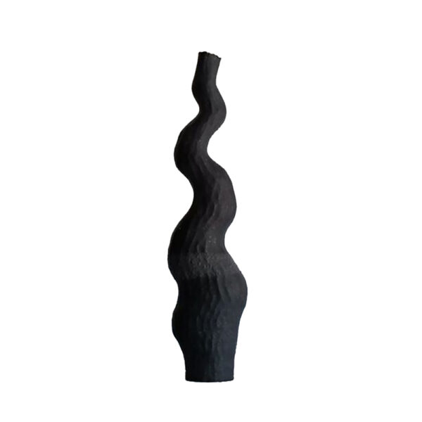 EMPLIR ΒΑΖΟ 11x8x30cm POLYRESIN ΜΑΥΡΟ ΜΑΤ 028395 - Image 2